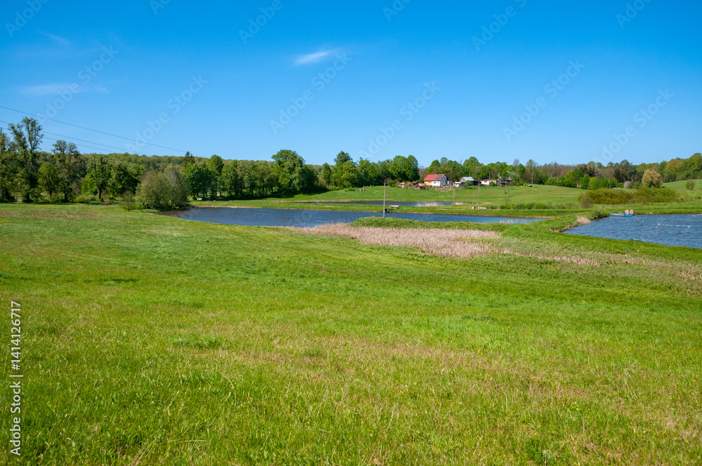 Naklejka premium Klekotki village, Warmian-Masurian Voivodeship, Poland