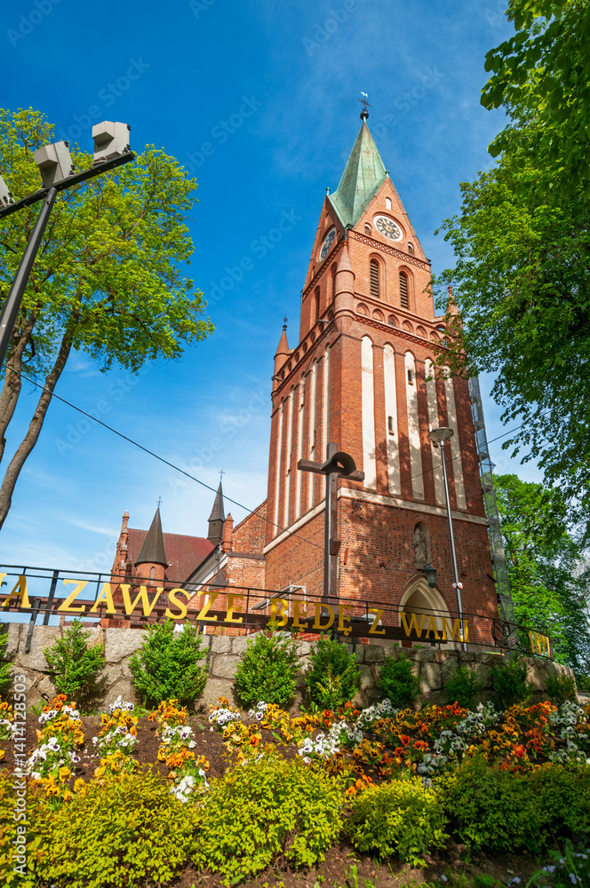 Fototapeta premium Basilica of the Nativity of the Blessed Virgin Mary in Gietrzwałd, Warmian-Masurian Voivodeship, Poland
