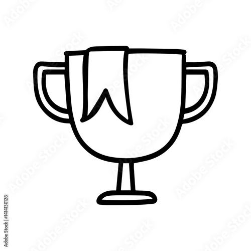 Trophy doodle vector icon