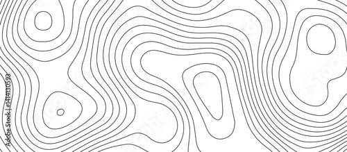 White topology and topography vector design abstract background contour map texture for print works . black curve line background with wave shape vector illustration.