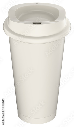3D Reusable Coffee Cup Isolated on Alpha Background