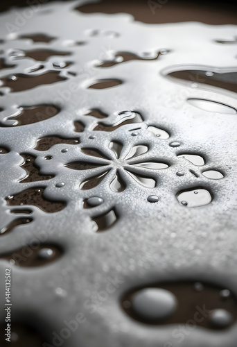 close up of water droplets on a table
