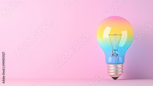 Rainbow pastel lightbulb idea innovation creativity inspiration