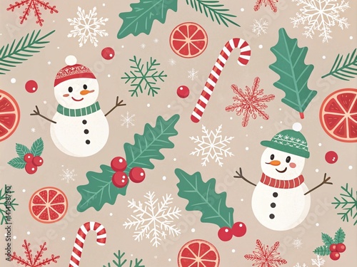Christmas seamless pattern, seamless pattern with christmas balls, christmas seamless pattern with snowflakes