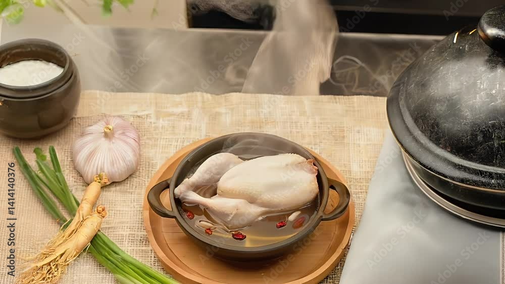 삼계탕, 복날, 복날음식, 무더위, 보양, 보양식, 백숙 Stock 비디오 | Adobe Stock 삼계탕, 복날, 복날음식, 무더위, 보양, 보양식, 백숙... 