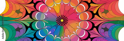 Vector mandala with vivid psychedelic patterns – Suitable for spiritual artwork, psychedelic decor, or digital prints
