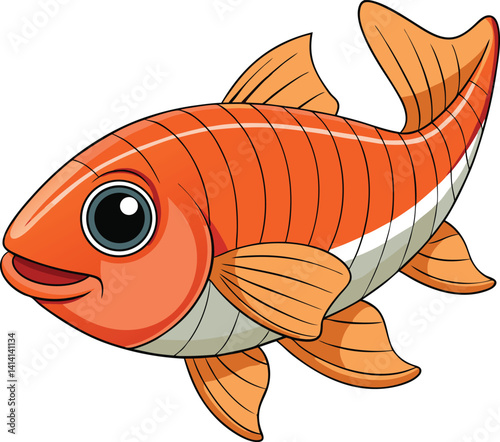 vector illustration of cartoon fish