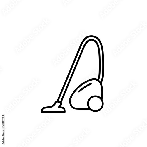 Vacuum Cleaner Outline Illustration in Minimalist Style  