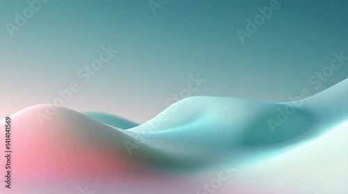 A serene landscape featuring soft, undulating waves of pastel colors, creating a tranquil and dreamlike atmosphere.