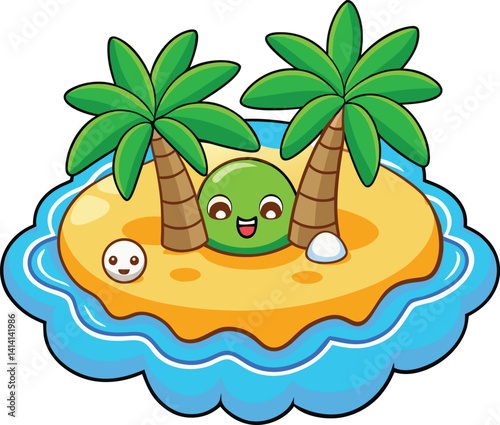tropical island with palm trees and a tropical island