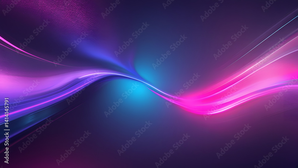 Fototapeta premium Pink magenta blue purple abstract color gradient background grainy texture effect web banner header poster designabstract purple background with waves