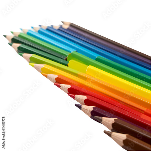 Colored Pencils Background on Transparent  background