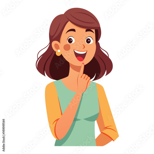 happy woman tells secret by putting palm to mouth
