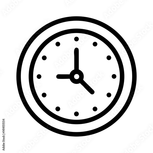 Wall Clock Indicating Standard Time Display Icon Design