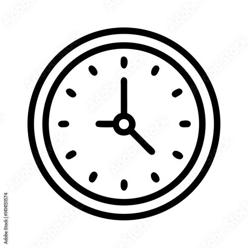 Wall Clock Indicating Standard Time Display Icon Design