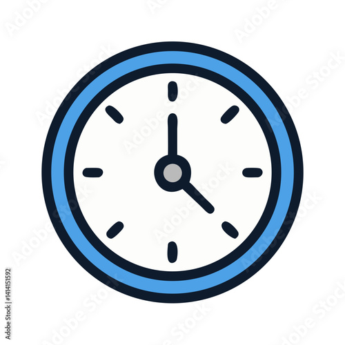 Wall Clock Indicating Standard Time Display Icon Design