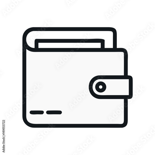 Wallet with Snap Closure Button Icon Design