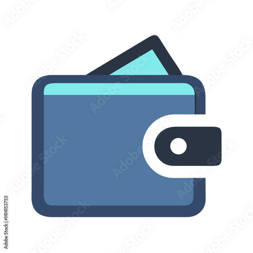 Wallet with Snap Closure Button Icon Design