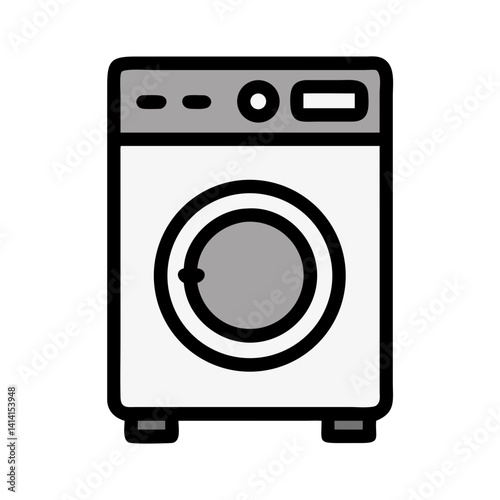 Washing Machine Representing Laundry Cleaning Appliance Icon Design
