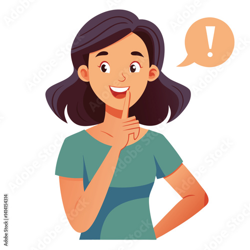 happy woman tells secret by putting palm to mouth