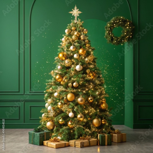 Gold and Green Christmas Tr...