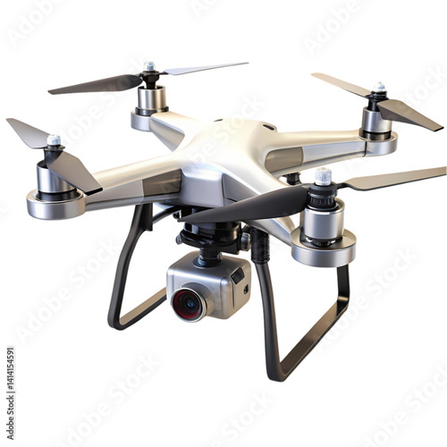 HighQuality Drone with Integrated Camera for Aerial Photography isolated on transparent background photo