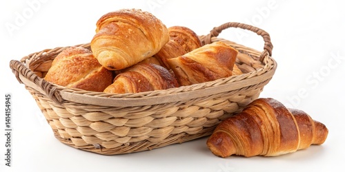 Golden Croissants in Wicker...