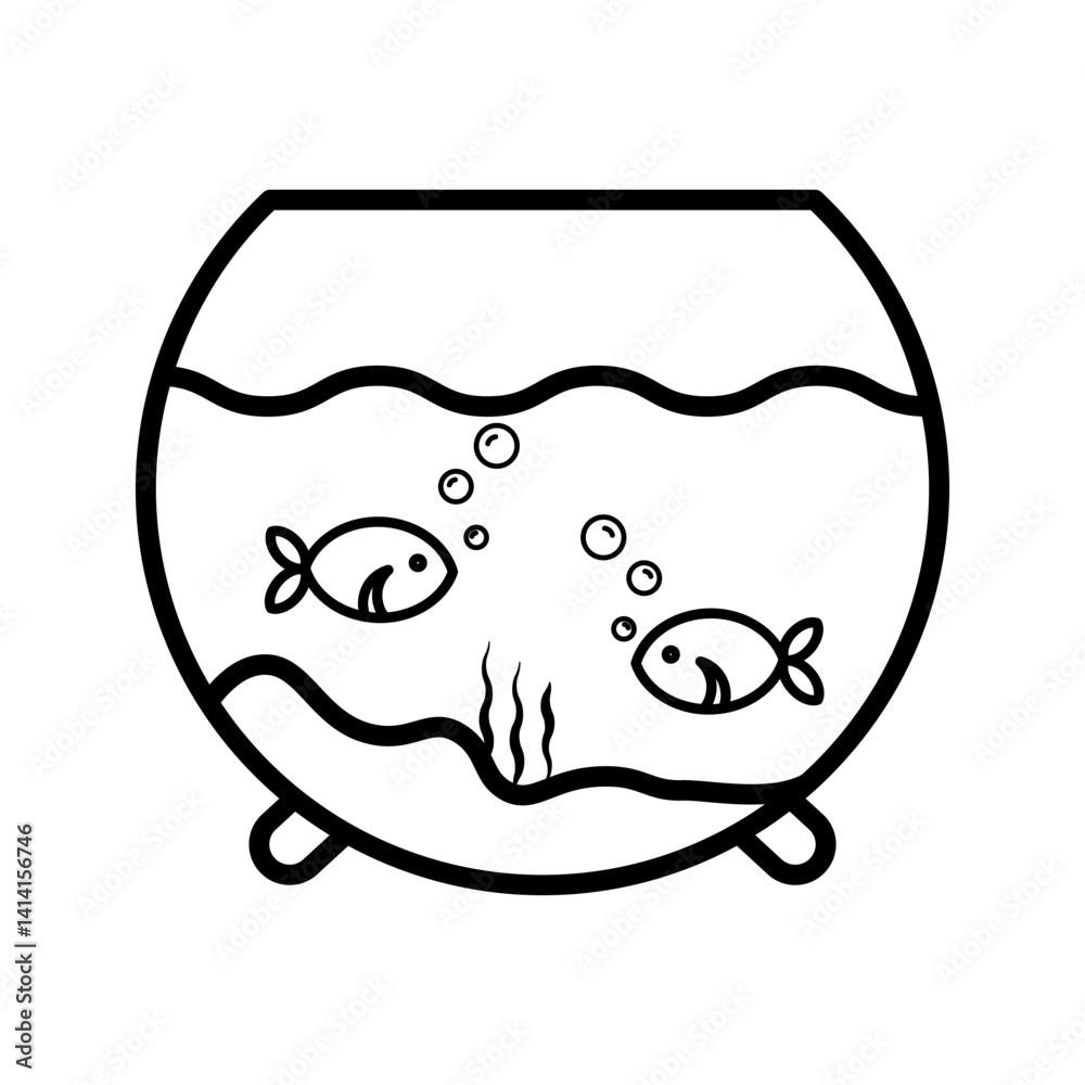Aquarium icon on white background Aquarium icon on white background