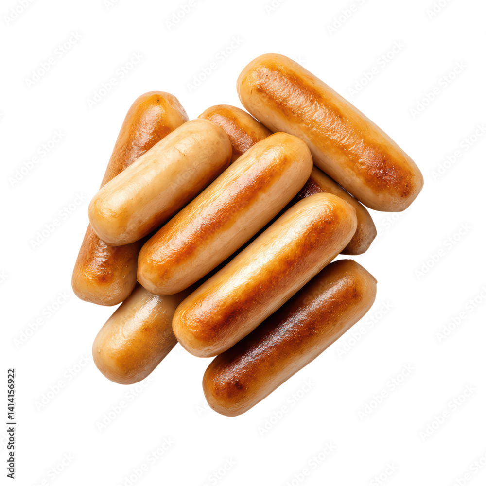 Grilled Sausages Stacked on Black Background for Culinary Use Grilled Sausages Stacked on Black Background for Culinary Use