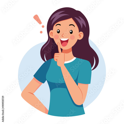happy woman tells secret by putting palm to mouth