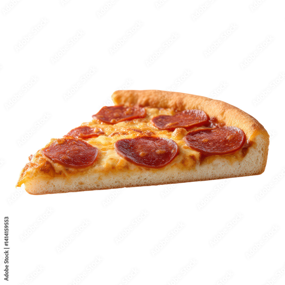 Delicious Pepperoni Pizza Slice with Crispy Crust and Cheese Melting Delicious Pepperoni Pizza Slice with Crispy Crust and Cheese Melting