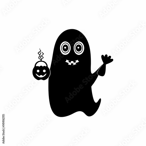 creative Silhouette fa-ghost Icon Vector Illustration
