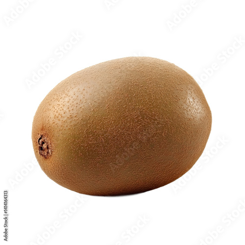 A single, ripe, golden-brown kiwi, perfect for eating.