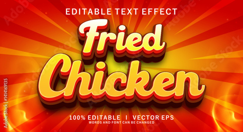  fried chicken vector text effect with modern style design