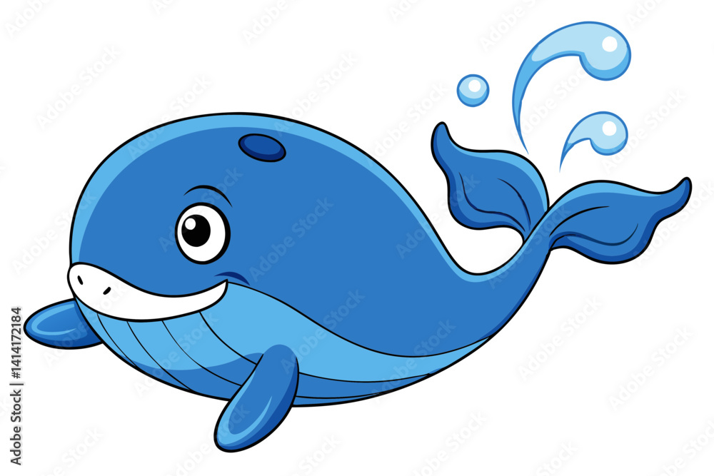 Happy Whale Spouting Water Cartoon Vector Happy Whale Spouting Water Cartoon Vector