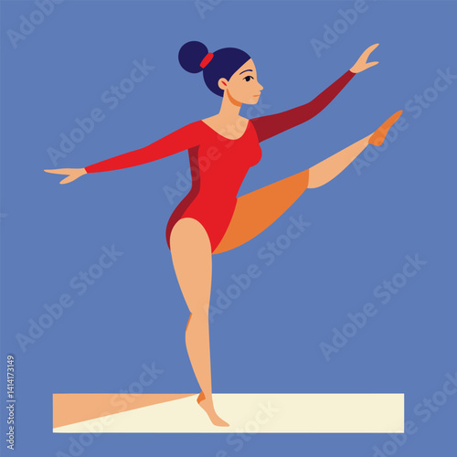 gymnast performing an elegant balance pose