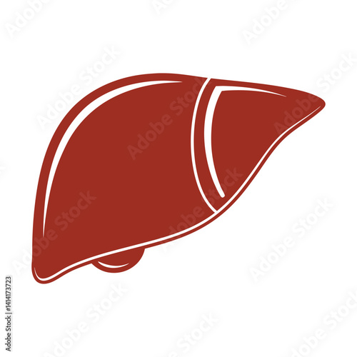 Human Liver vector icon, Human liver silhouette, Human organ on a white background