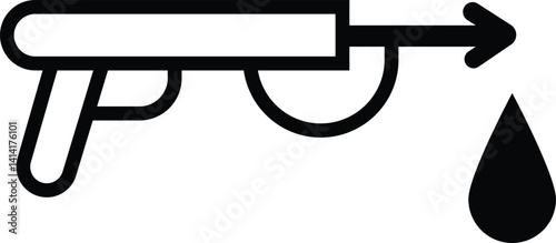 Underwater spear gun weapon icon. black and white design in modern style. isolated on white background.  
