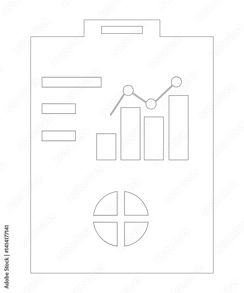 Fotografie Business sheet icon with thin outline