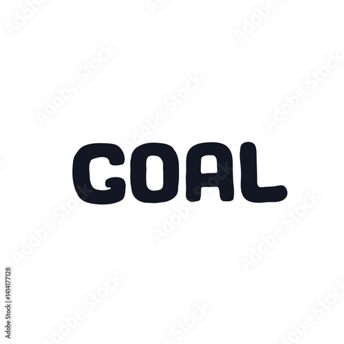 Goal lettering Doodle logo icon sign Hand drawn ink sketch Decorative scrapbooking element Abstract design Sport style Fashion print for clothes greeting invitation card flyer banner poster cover book