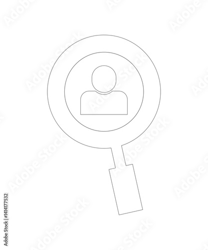 Search job icon with thin outline