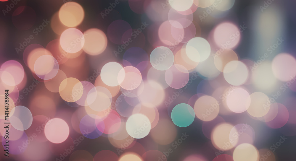 Fototapeta premium Dreamy Abstract Bokeh Light Orbs with Soft Focus – Festive Glow Background