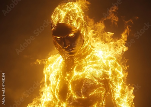 Fiery Figure in Smoky Studio