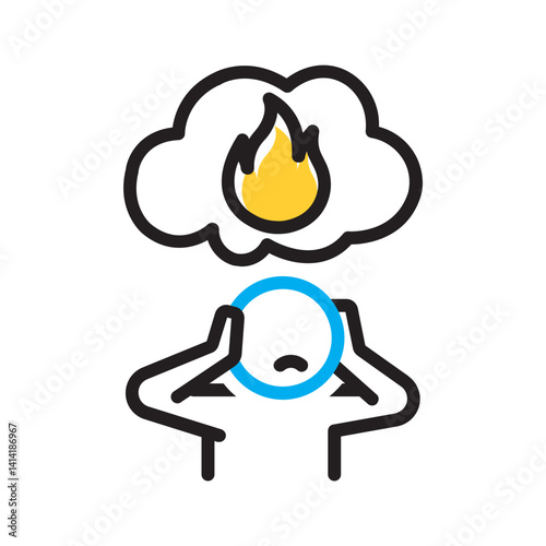 Vector multi color icon for Ptsd