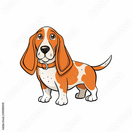 beagle on white background