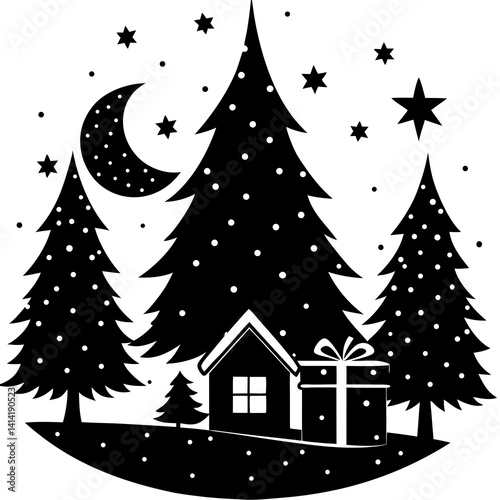 Festive Christmas vector perfect for digital crafts, cards, and holiday designs.