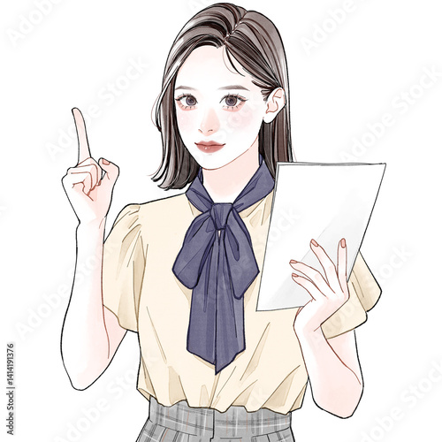 プレゼンしている女性