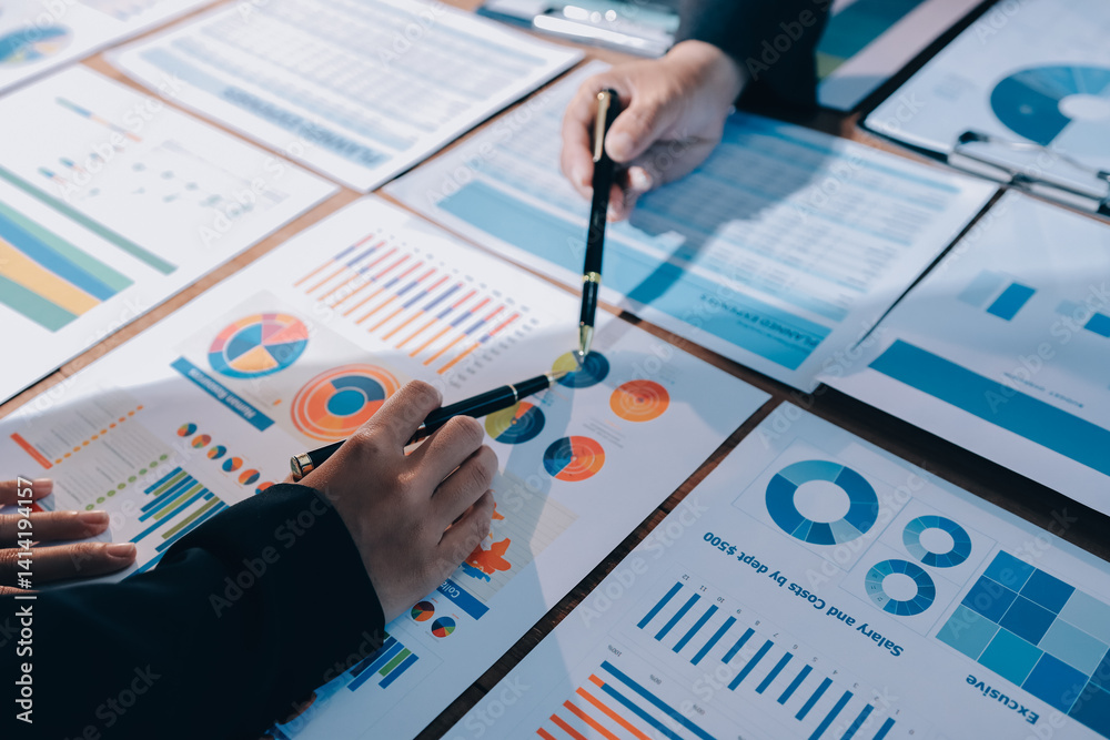 Business analyze,Close up Business people meeting to discuss the situation on the market. Business Financial Concept Business analyze,Close up Business people meeting to discuss the situation on the market. Business Financial Concept