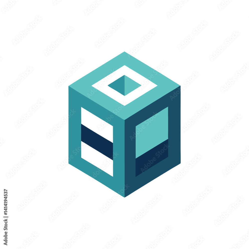 isometric cube structure minimalist icon isometric cube structure minimalist icon