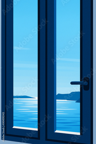 window with blue sky